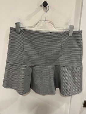 Theory Black & White Mini Skirt with Flounce Hem